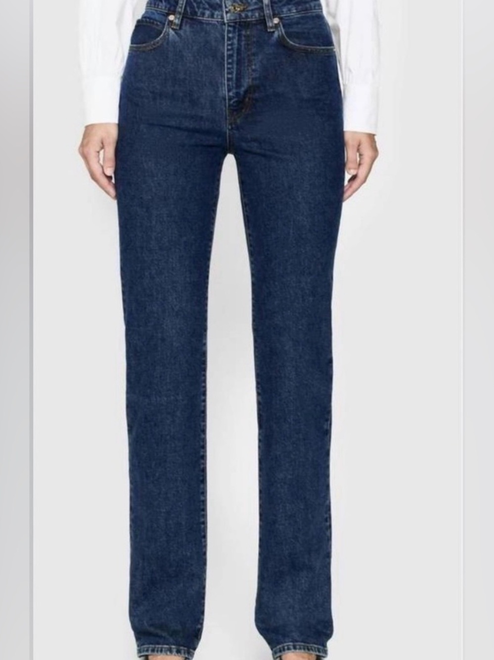 Frame The Ruler Dark Blue Women's Straight-Leg Jeans